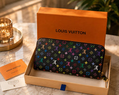Louis Vuitton Monogram Multicolor Takashi Murakami Zippy Long Wallet Black