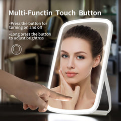 LED Lighted Makeup Mirror – Smart Touch, 3 Color Modes & USB Rechargeable