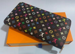 Louis Vuitton Monogram Multicolor Takashi Murakami Zippy Long Wallet Black