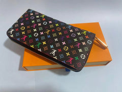 Louis Vuitton Monogram Multicolor Takashi Murakami Zippy Long Wallet Black