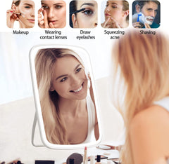 LED Lighted Makeup Mirror – Smart Touch, 3 Color Modes & USB Rechargeable