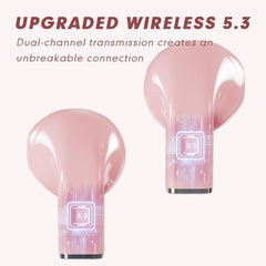 Pink Heart Design Wireless Earphones for Girls