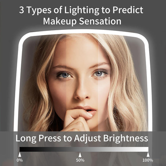 LED Lighted Makeup Mirror – Smart Touch, 3 Color Modes & USB Rechargeable