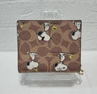 Coach Snoopy Square Wallet Outlet Leather Brown